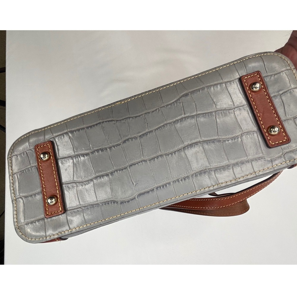 Dooney & Bourke Tote Bag in a Gray Crocodile-Embossed Leather Finish - Picture 6 of 16
